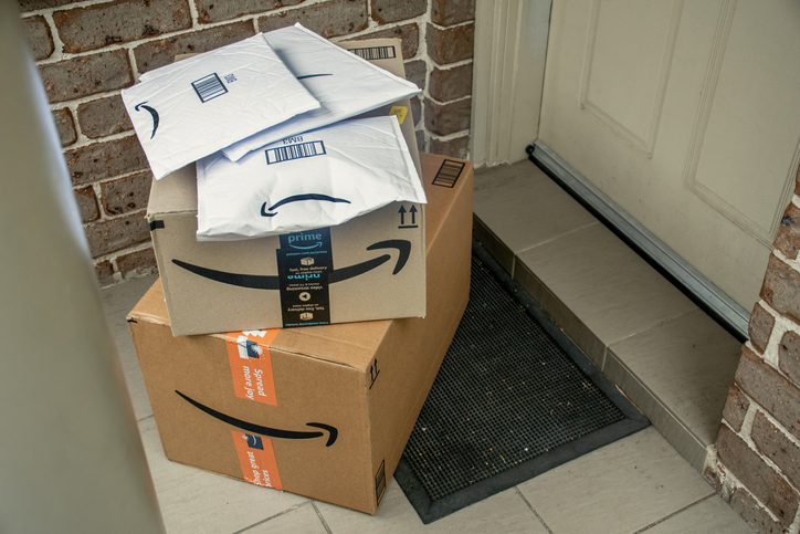 packages on the front step of a doorway