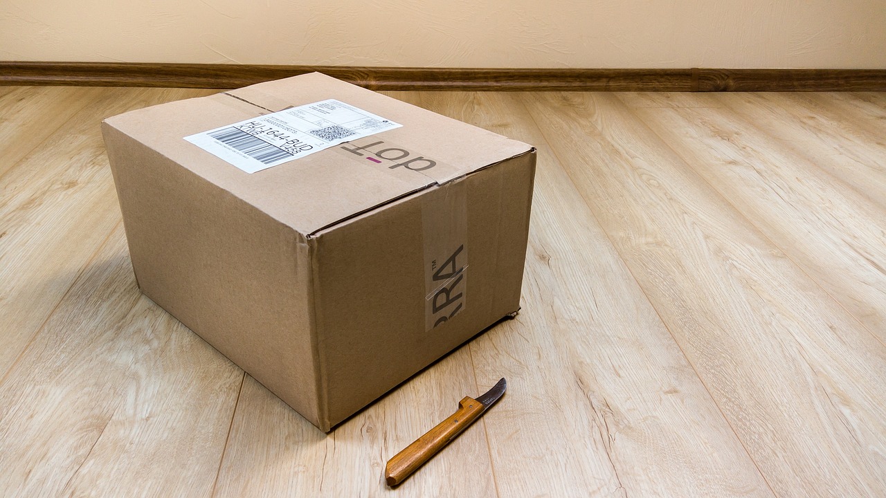 a parcel with a returns address